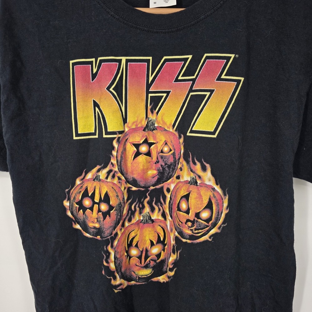 2000s KISS Pumpkin Heads Band T-Shirt Black‎ Halloween Y2K Size Medium
